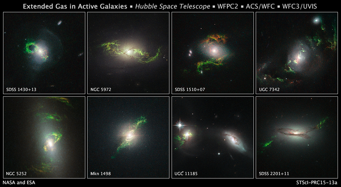 Das Weltraumteleskop Hubble bildete acht Voorwerpjes (Objekte) ab, die bei der Galaxiendurchmusterung "Galaxy Zoo" entdeckt wurden. Das erste solche Objekt war "Hannys Voorwerp", entdeckt von der niederländischen Lehrerin Hanny van Arkel.