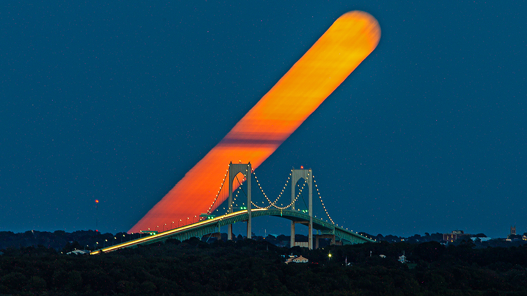 Der Erntemond in Saunderstown auf Rhode Island war der vierte Vollmond des Sommers.